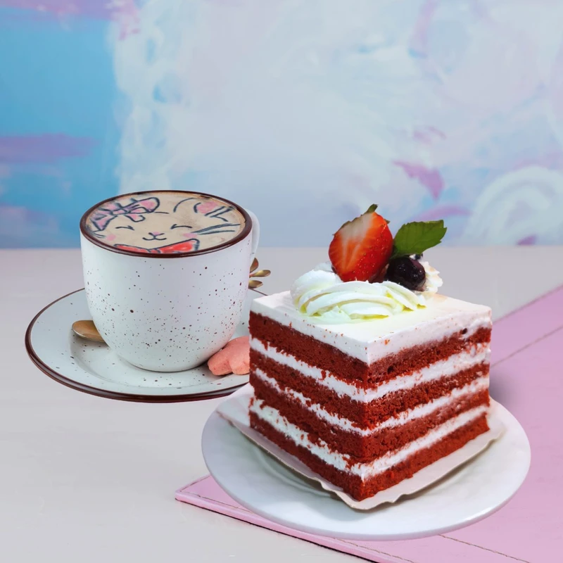 Torta + Bebida Caliente (Americano, Latte o Té)